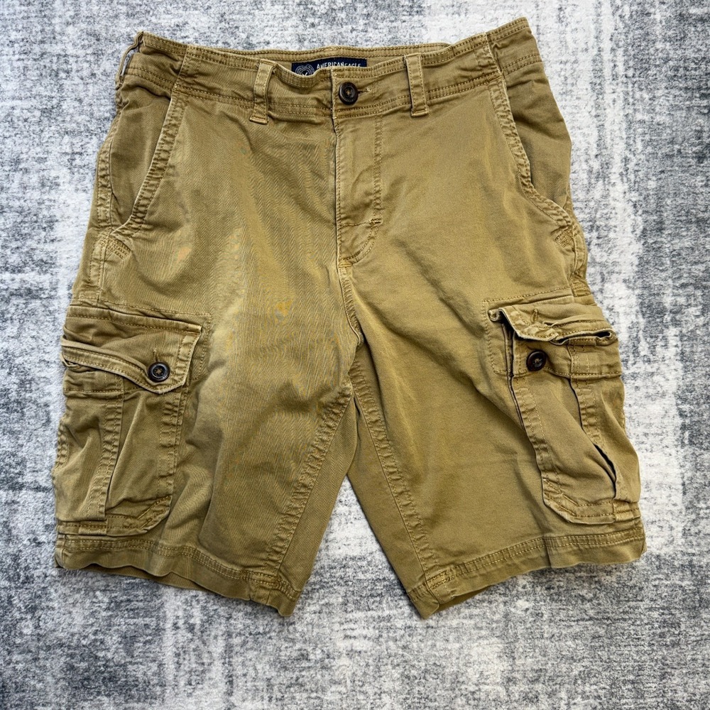 American Eagle Cargo Shorts Men 32 (30) Brown Classic Length Active Flex Utility